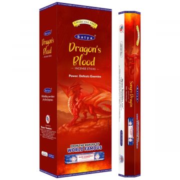 Dragon's Blood Incense Sticks, Satya Hex Pack - 6 Boxes x 20 Sticks